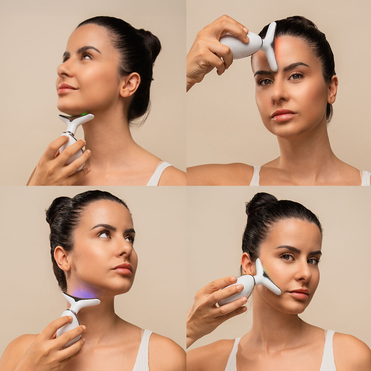 Innovagoods Masajeador Facial Eléctrico Reafirmante Para Cara Y Cuello Con Led, Ems Y Calor Selora Innovagoods
