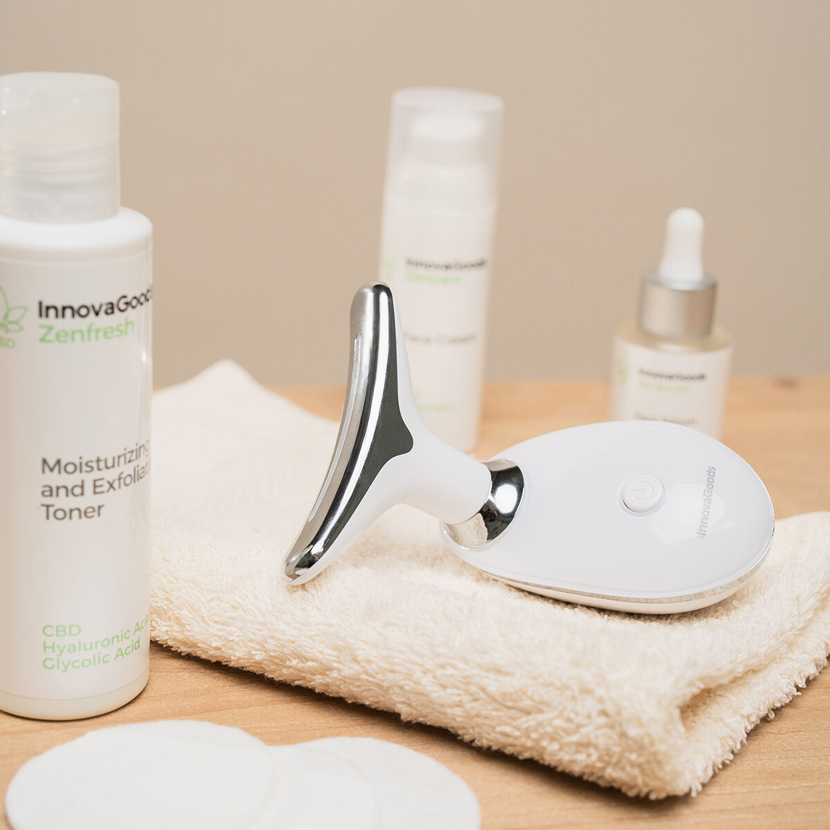 Innovagoods Masajeador Facial Eléctrico Reafirmante Para Cara Y Cuello Con Led, Ems Y Calor Selora Innovagoods