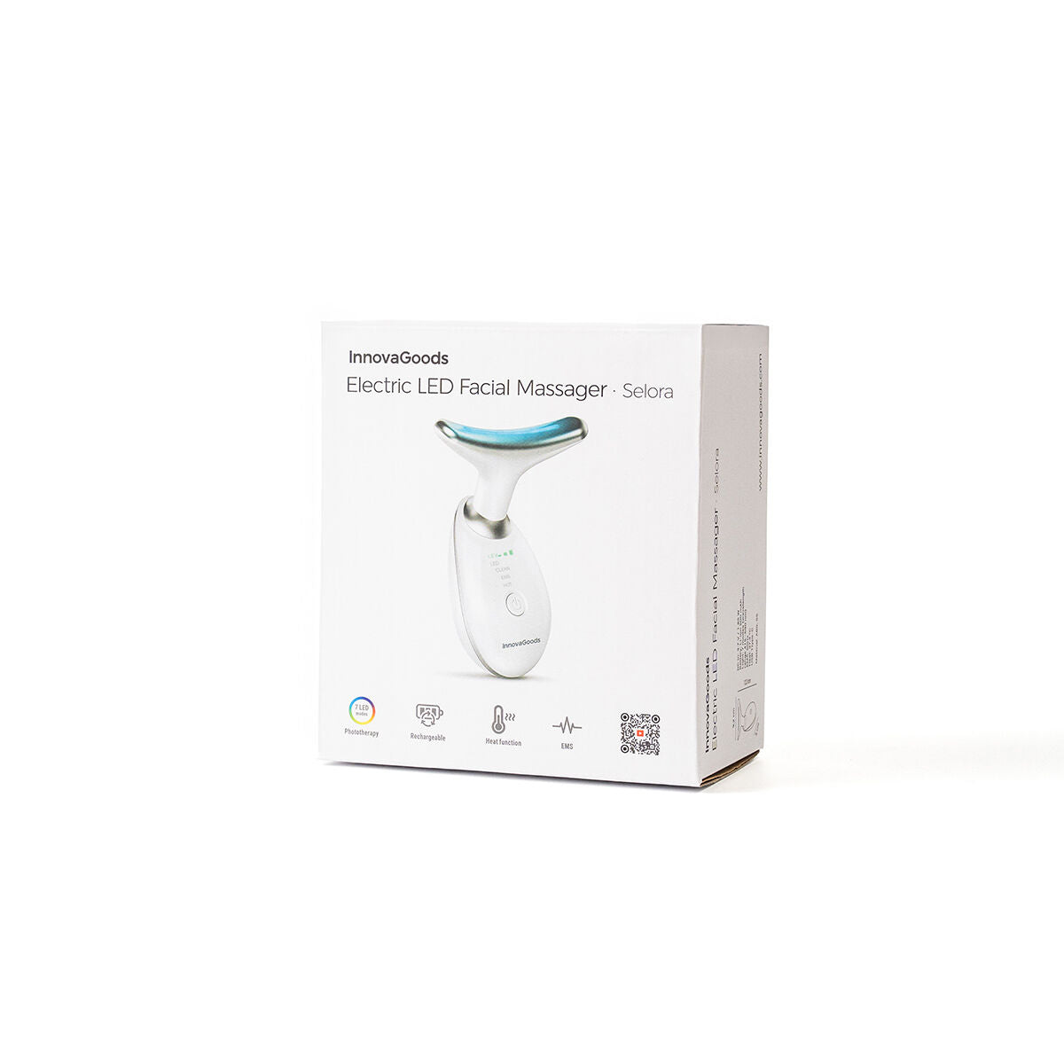 Innovagoods Masajeador Facial Eléctrico Reafirmante Para Cara Y Cuello Con Led, Ems Y Calor Selora Innovagoods